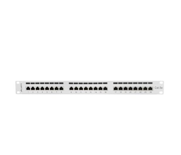 Lanberg Patchpanel 24p 19" 1U FTP 5e półka (szara) - 457249 - zdjęcie 3